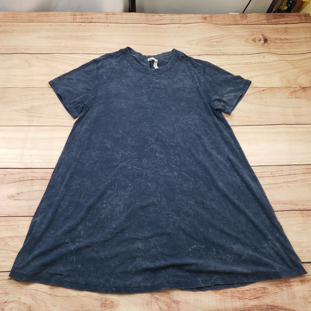Lululemon Dress Womens 8 Blue A-line Shirt Dress Short Sleeve Yoga Ladies